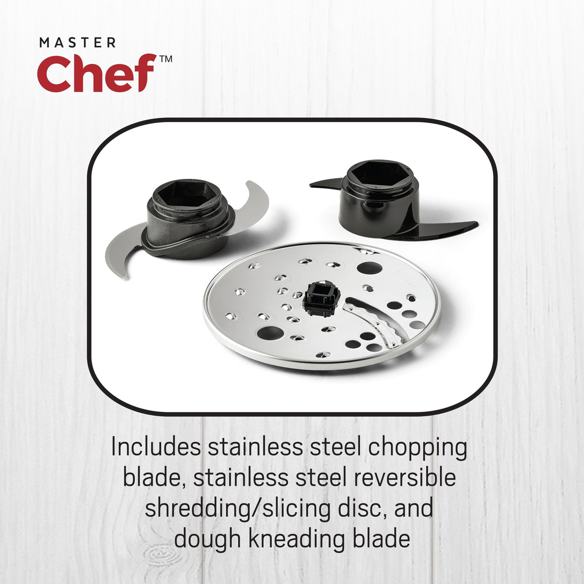 MASTER Chef 2-Speed Electric Food Processor with Pulse Function, Black