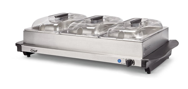 MASTER Chef 3-Tier Buffet Server/Food Warmer with Warming Tray, Stainless Steel, 300W V3