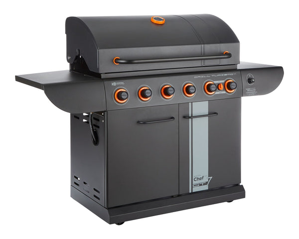 MASTER Chef Grill Turismo 680 7-Burner Convertible LP Gas BBQ A9