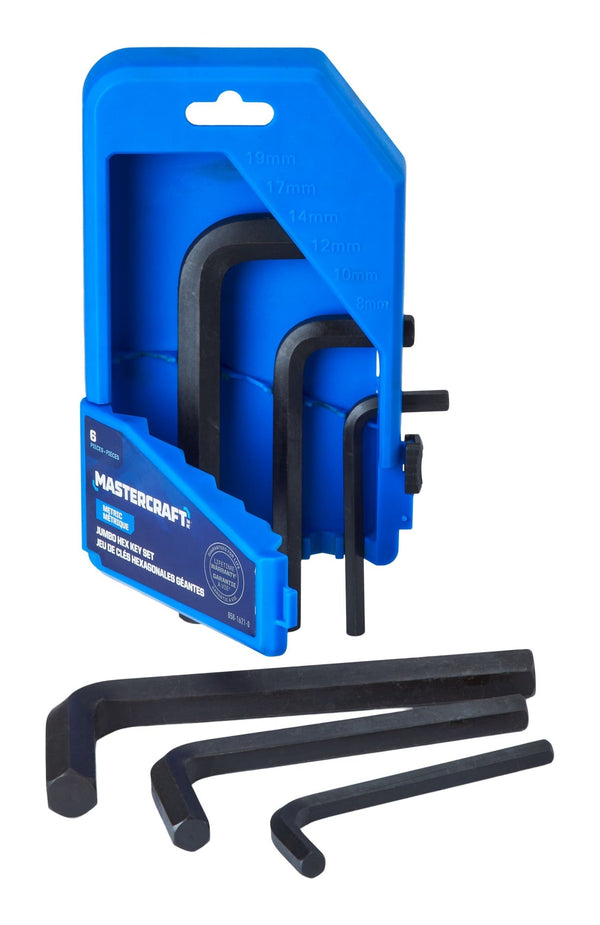Mastercraft Jumbo Hex Key Set/Allen Wrench Set, Metric, High Quality Cr-V Steel, 6-pc O0