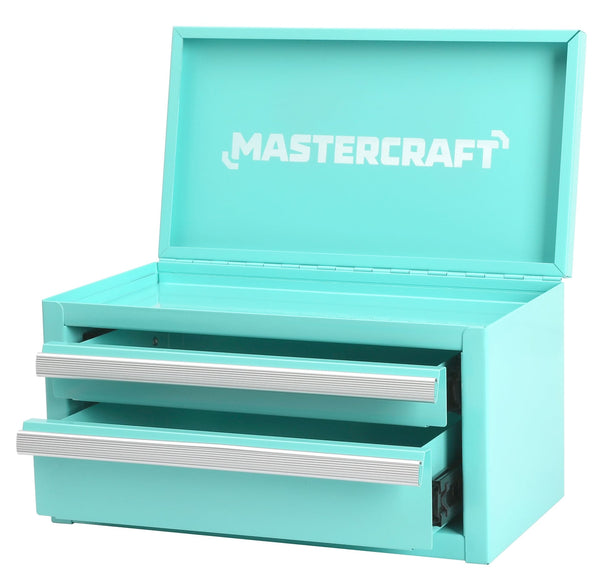Mastercraft Mini Toolbox with 2 Drawers, Aqua F6