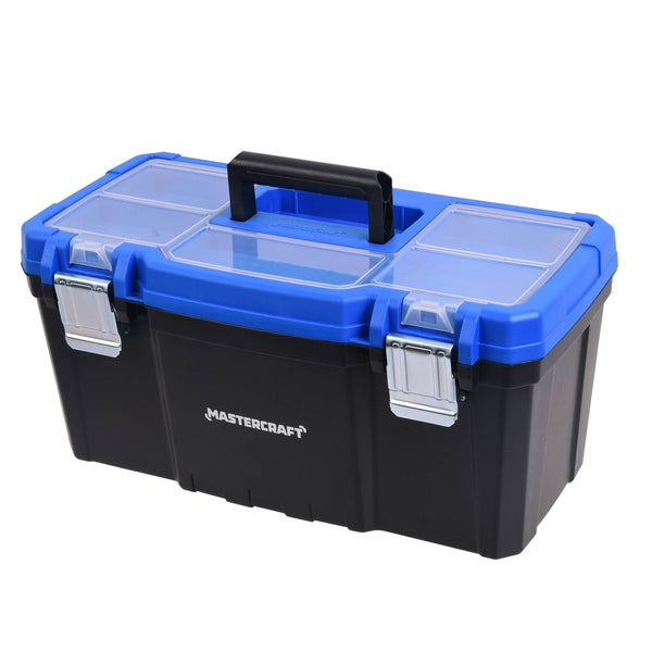 Mastercraft Portable Plastic Tool Box with Removable Tray & Tray Top, Blue, 19-in, Mastercraft Jumbo Hex Key Set/Allen Wrench Set, Metric, High... H4