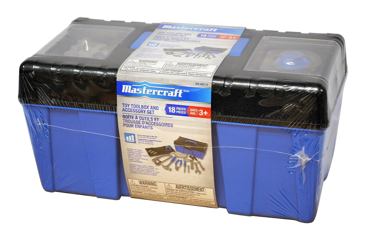 Mastercraft Toy Tool Box withAccessories For Kids, 18 pc, Age 1+