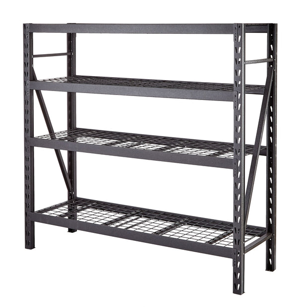 MAXIMUM Adjustable 4-Shelf Heavy Duty Steel Metal Storage Rack / Shelving Unit, 77 x 24 x 72-in F3