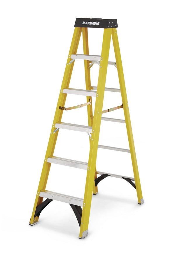 MAXIMUM Grade 1A Fibreglass Step Ladder, 300-lb 6-ft M9