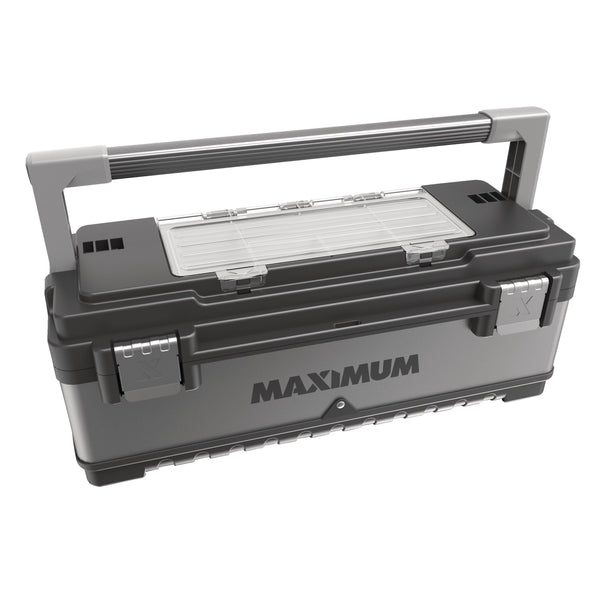 MAXIMUM Heavy-Duty Metal & Plastic Tool Box with Removable Tray, 23-in W2