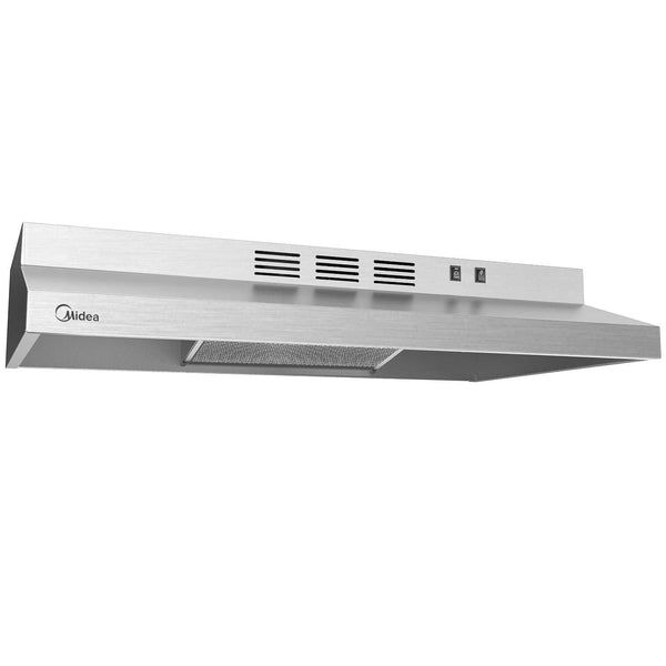 Midea Basic 200 CFM Under the Cabinet Kitchen Exhaust Fan Range Hood, Stainless Steel, 30-in E2