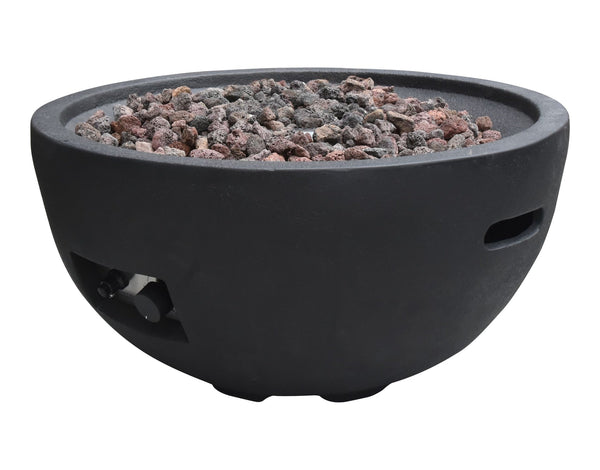 Modeno Jefferson Round Gas Fueled Outdoor Fire Bowl with PVC Cover, 40,000 BTUs, 13.7-in E9