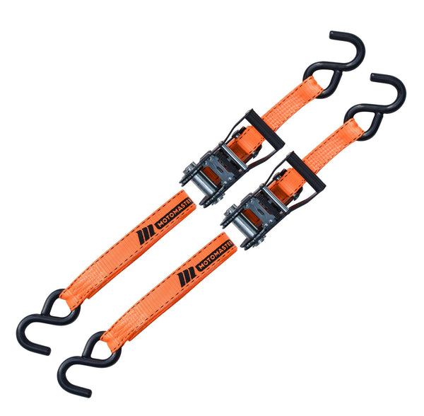 MotoMaster 3,000-lb Heavy Duty Ratchet Tie Down Strap, Non-Padded, 1-in x 10-ft, 2-pk U9