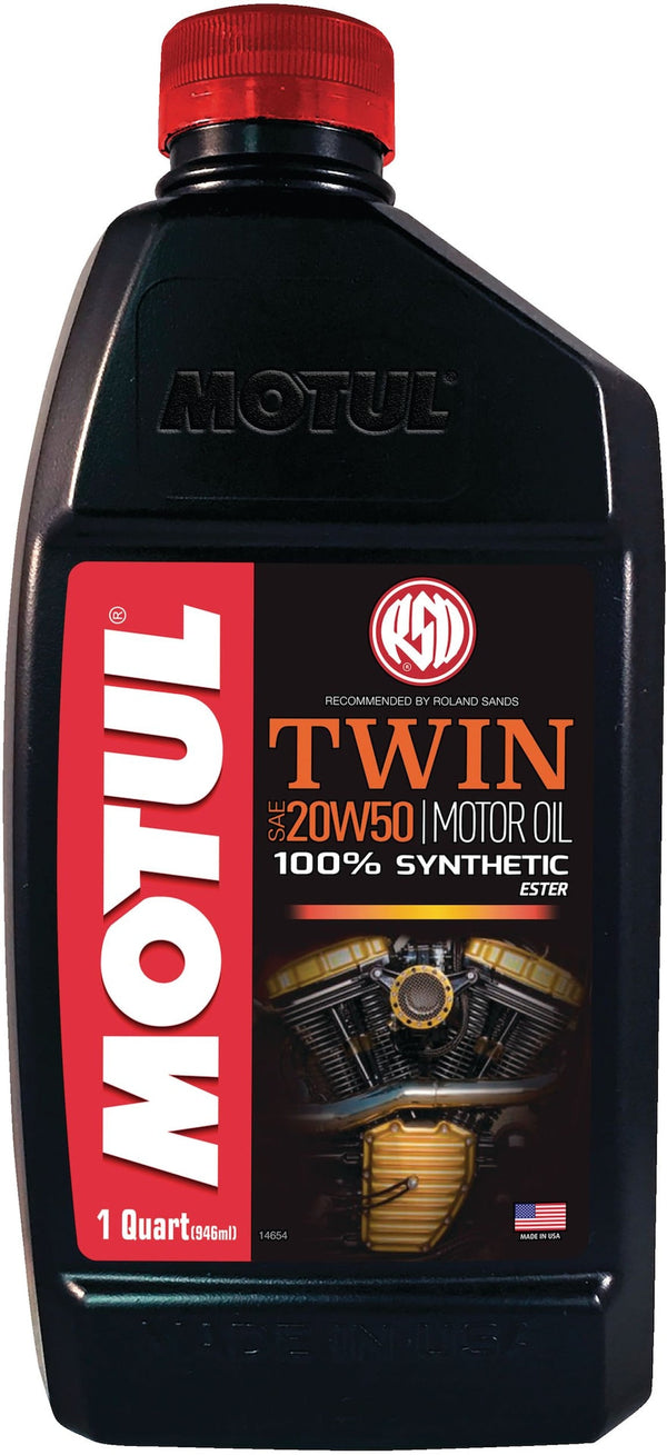 Motul Twin Synthetic Motorcycle Motor Oil 20W50, 946-mL R5