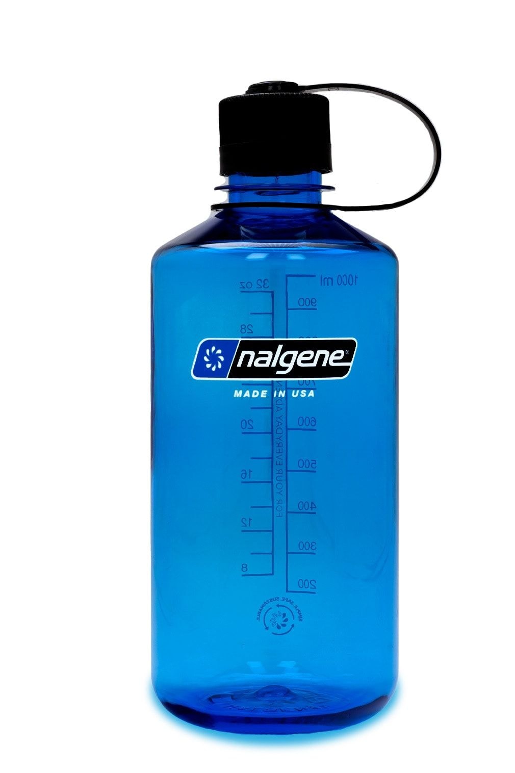 Nalgene Sustain Narrow Mouth Water Bottle, Slate Blue, 1 L
