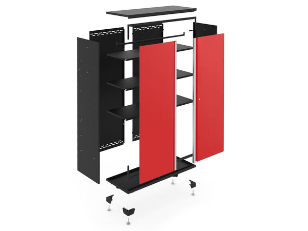 NewAge Bold Series 24-Gauge Steel RTA Storage Locker with 3 Shelves, Black/Red, 30-in L2