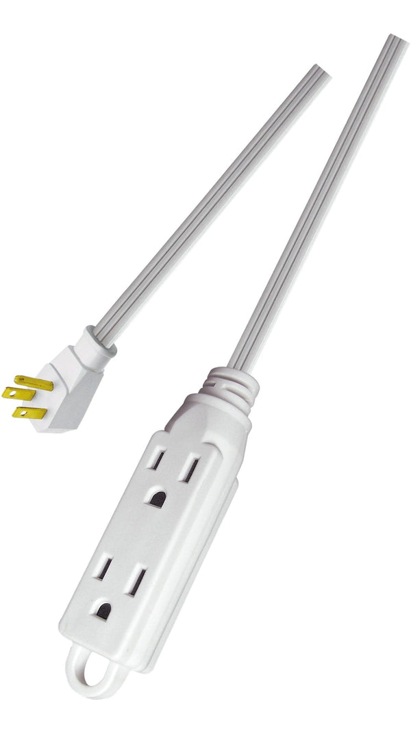 NOMA 16/3 All-Purpose Extension Cord, Light-Duty, 3 Grounded Outlets, White J9