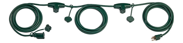 NOMA 25-ft Outdoor Extension Cord, 3 Outlets, Safety Cover, Green R0