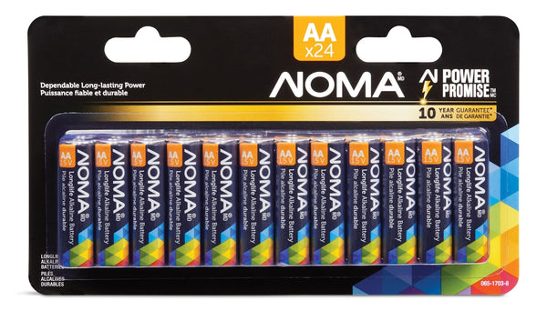 NOMA AA Alkaline Batteries, Long Lasting, All Purpose, 24-pk K5