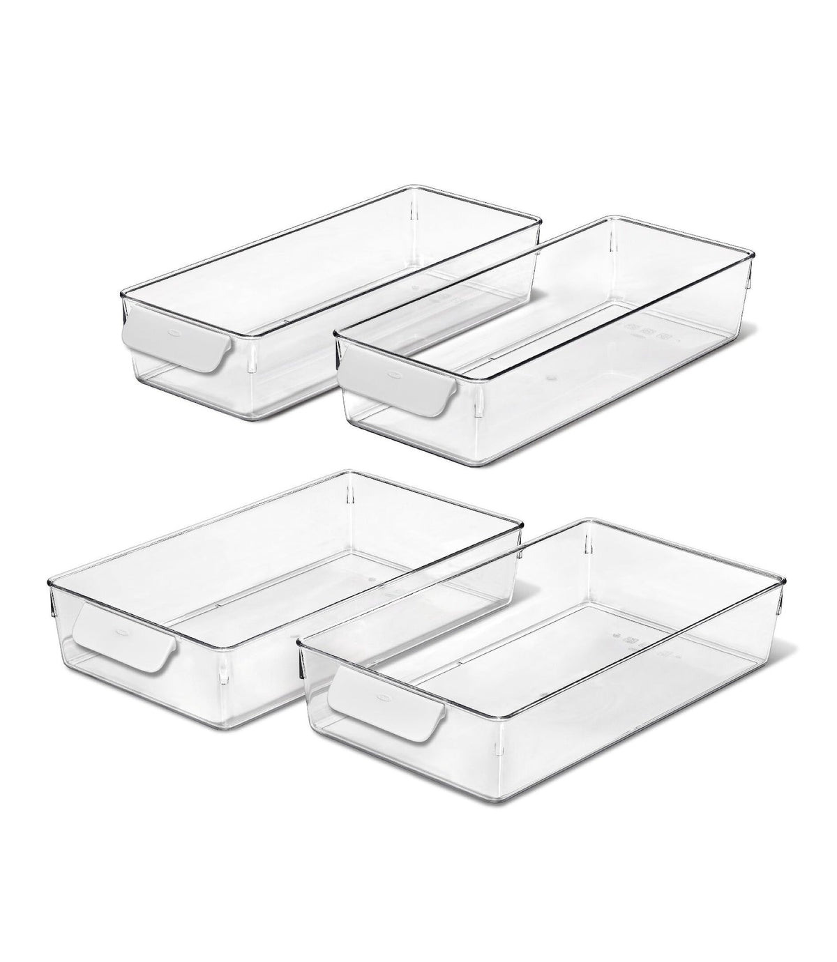 OXO Good Grips 4-Piece Refrigerator Storage Bin Set, Clear