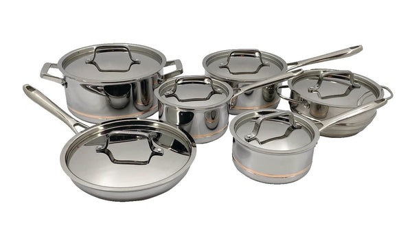 PADERNO 5-Ply Copper Core Stainless Steel Cookware Set, Oven Safe, 12-pc X8