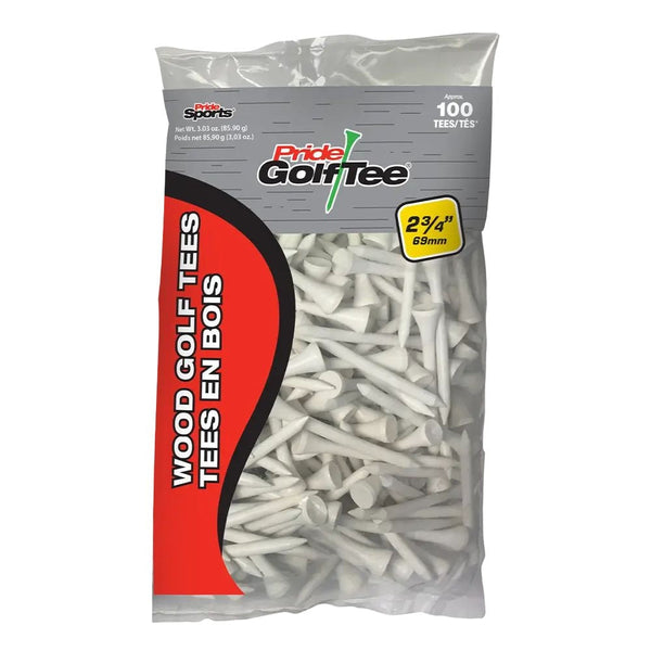 Pride Biodegradable Hardwood Golf Tee, 2-3/4-in, 50-pk, White T2