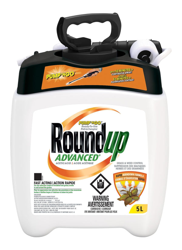 Roundup Advanced Ready-to-Use Grass and Weed Control/Killer with Pump-N-Go Applicator, 5-L G0