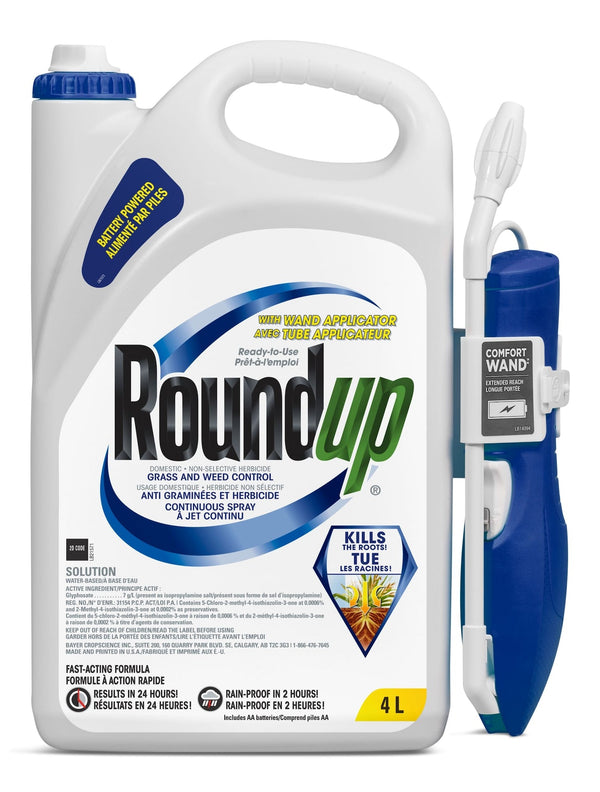 Roundup Weed Killer with Battery-Powered Wand, 4-L V2