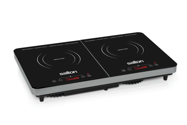 Salton Double Induction Cooktop, LED Display & Touch control with 10 Power Settings L6