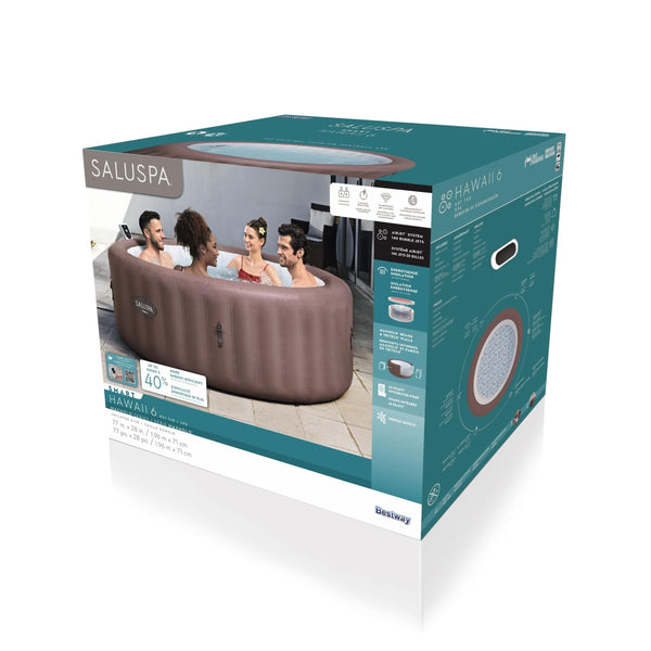 Salu Spa Hawaii Smart AirJet 6-Person Terracotta Round Spa, 77-in x 28-in U0