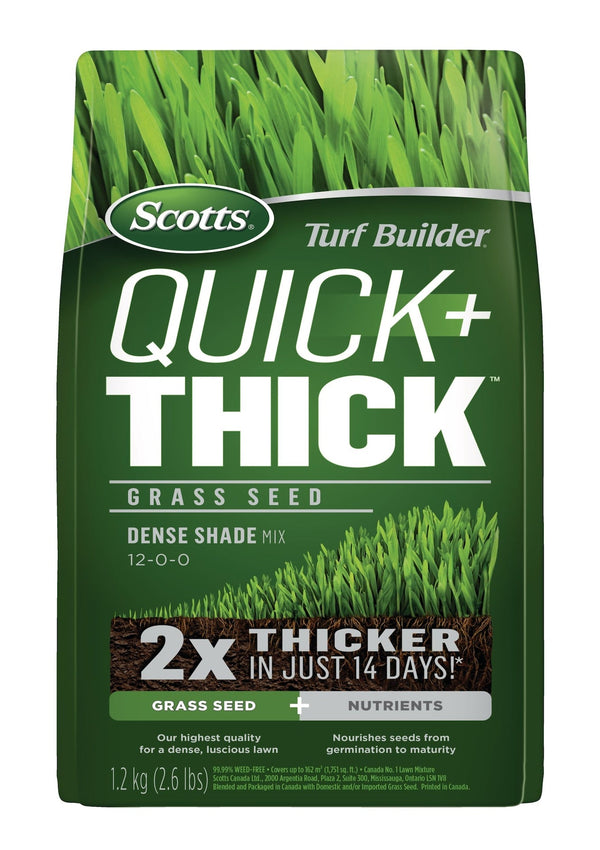 Scotts Turf Builder Quick + Thick Grass Seed Dense Shade Mix, 12-0-0, 1.2-kg T4