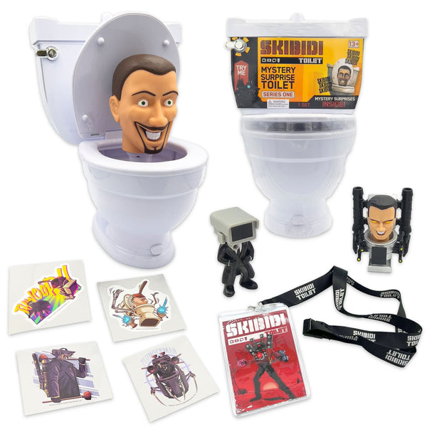 Skibidi Toilet Giant Mystery Toilet Set with Surprise Toys for Ages 13+, Assorted Figures G0