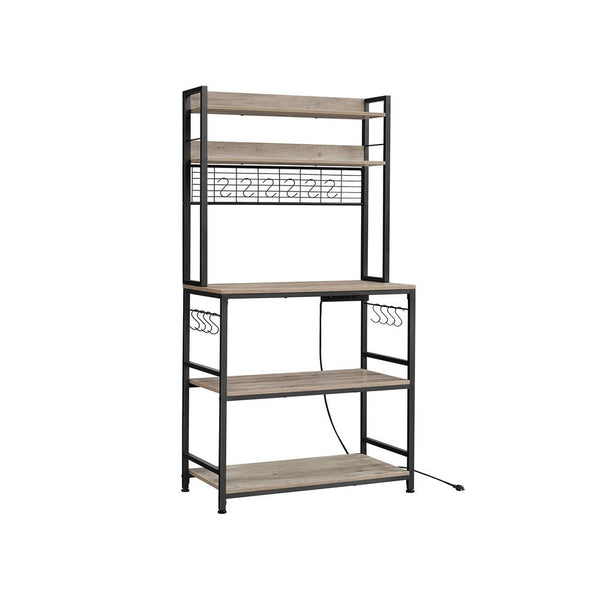 Songmics Home 5-Shelf Grey Baker's Rack with 4 AC Outlets T5