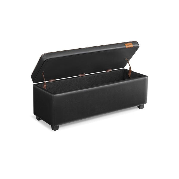 Songmics Home Deep Mid-Century Modern Black Storage Ottoman Z4
