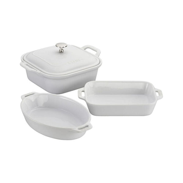 Staub White Non-Stick Ceramic Mixed Baking Set, 4-pc D0