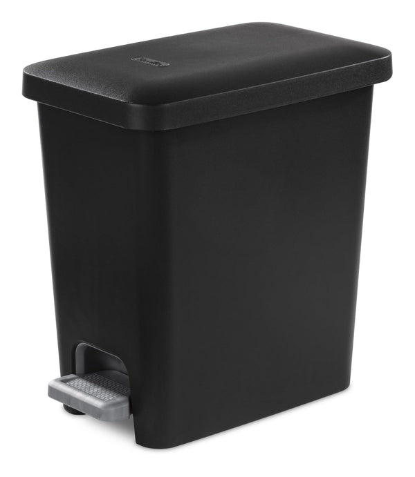 Sterilite Ultra Plastic Rectangular Step Garbage Can, Black, 10.2-L U5