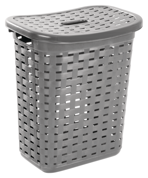 Sterilite Weave Laundry Hamper, Plastic, Grey D0