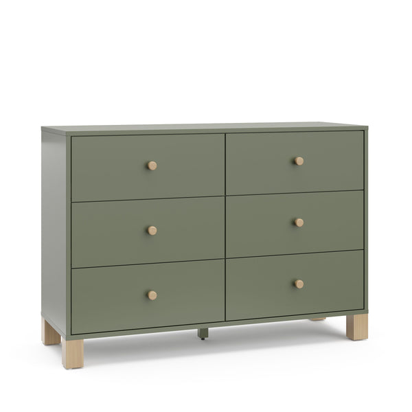 Storkcraft California 6-Drawer Olive/Driftwood Double Dresser/Chest X1