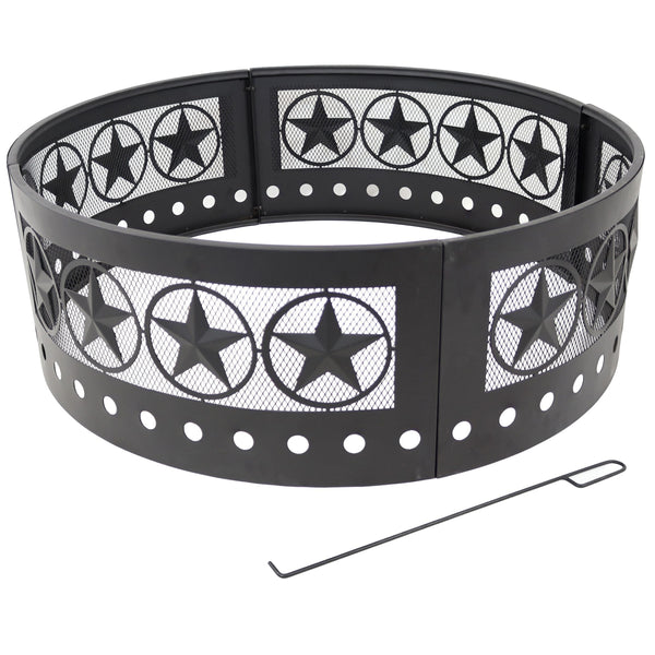 Sunnydaze Décor Heavy-Duty Steel Cut Out Campfire Ring, 36-in G2