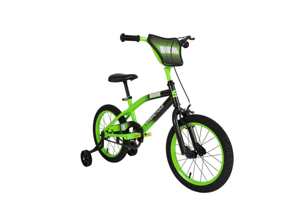 Supercycle Misfit Kids' Bike with Training Wheels, 16-in, Green A6