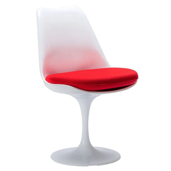 Take Me Home Tulip Chair Armless Chair, Fiberglass, Red B0