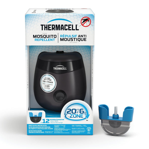 Thermacell E-ZoneGuard Patio Rechargeable Mosquito Repeller with 12-Hr Refill and 5.5-Hr Battery, Charcoal B0