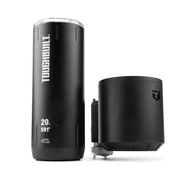 ToughBuilt StackTech Stainless Steel Tumbler & Holder, 20-oz O2