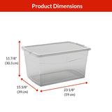type A Clarity Transparent Storage Box with Lid, 50-L