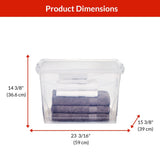 type A Clarity Transparent Storage Box with Lid, 60-L