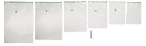 type A Reusable Vacuum Seal Storage Bag Set with Pump, Multi-Size, 12-pk I6