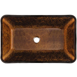 VIGO Glass Rectangular Vessel Bathroom Sink/Basin with Rounded Edges & Deep Bowl, Russet