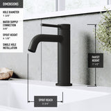 VIGO Madison Single Handle Single Hole cFiber Bathroom Sink Faucet, Matte Black