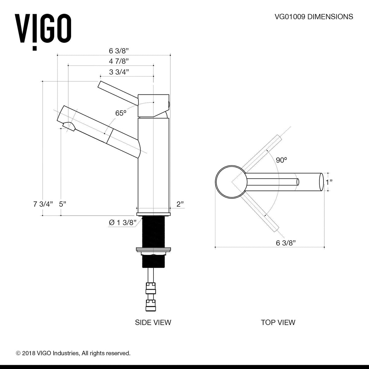 VIGO Noma Single Handle Single Hole Bathroom Sink Faucet, Matte Black,
