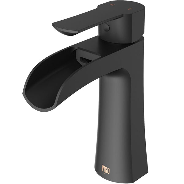 VIGO Paloma Single Handle Single Hole Bathroom Sink Faucet, WaterSense Certified, Matte Black J1