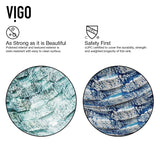 VIGO Round Glass Vessel Bathroom Sink/Basin with Scratch-Resistant Surface, Oceania