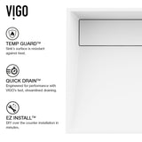 VIGO Starr Modern MatteStone 17x13-in Deep White Bathroom Sink/Basin with Rectangular Vessel
