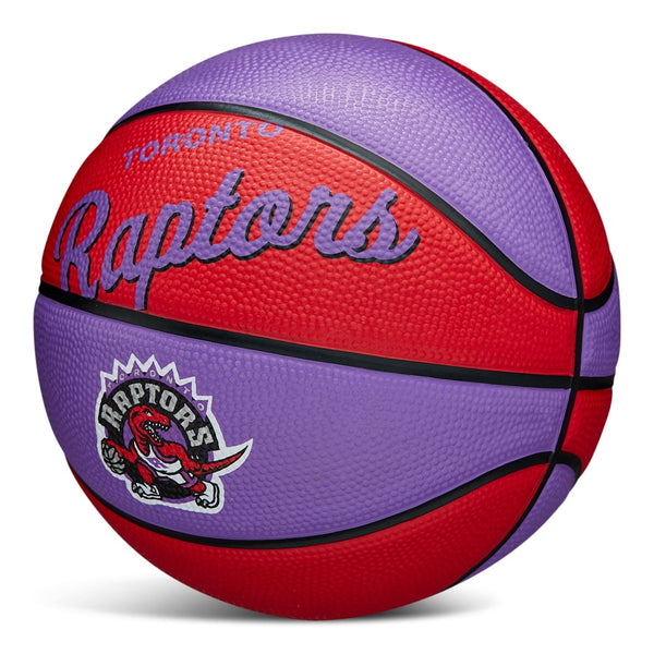 Wilson NBA Toronto Raptors Kids' Mini Outdoor Basketball, Size 3 (22.5-in), Purple/Red Z8