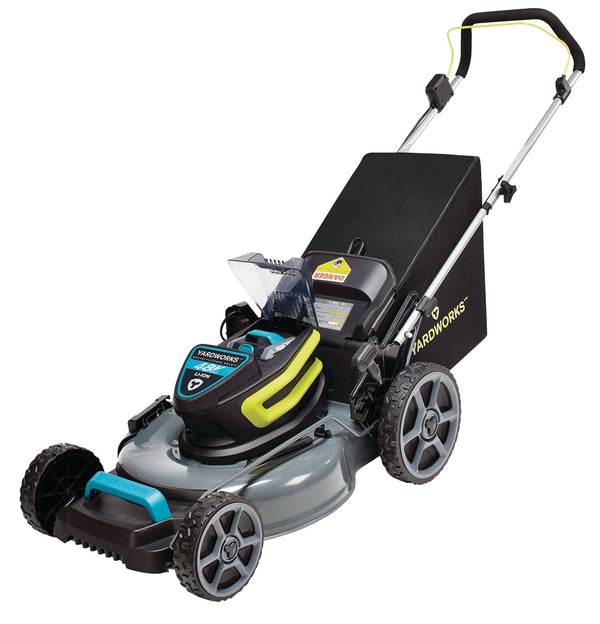 Yardworks 48V 3-in-1 Cordless Brushless Push Lawn Mower, 20-in with 5Ah Battery & Charger V9
